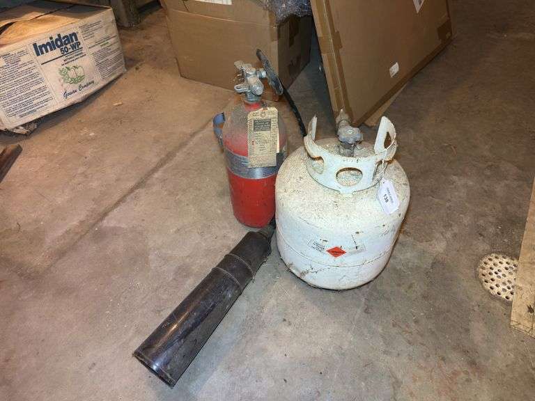 Propane Tank and Fire Extinguisher image