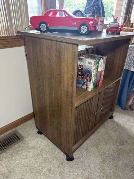 Rolling Media Cabinet (No Contents included)