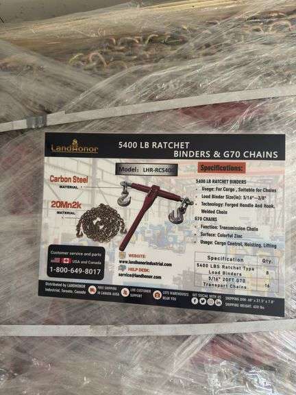 UNUSED QTY Of Paladin Ratchet Binders & Chains image