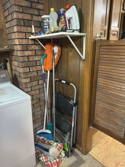 StepRight by Werner Step Stool, Cleaning Supplies and Shelf Contents image