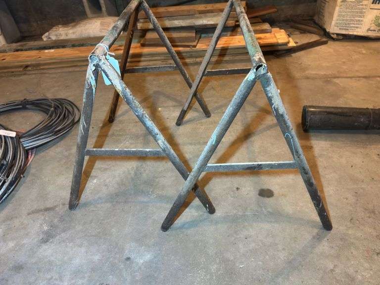 Pair of Metal Sawhorse Stands