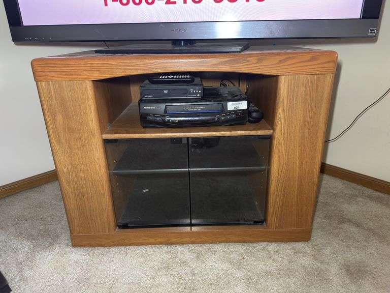 Wooden TV Stand with Cabinet Doors image