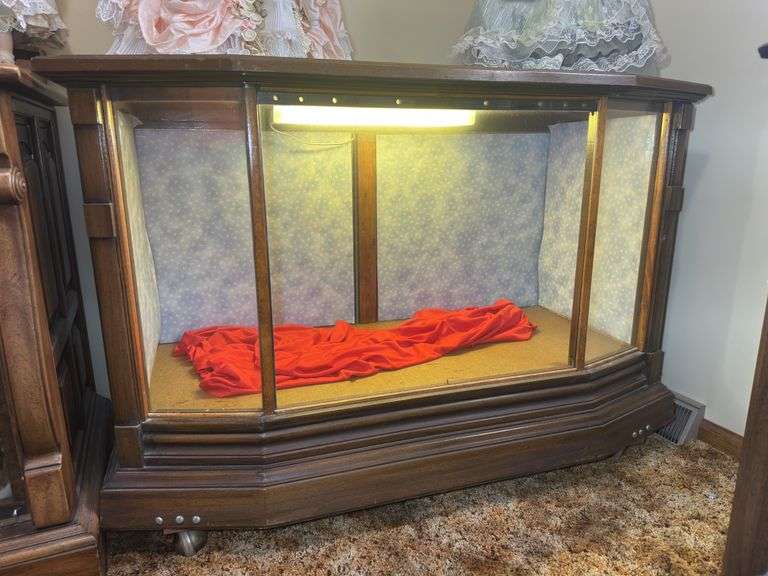 Console TV converted to lighted Display Cabinet