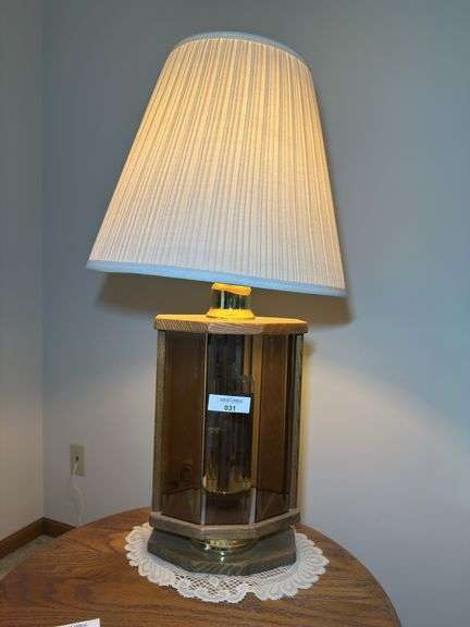 Unique Wooden Octagon Table Lamp with Shade