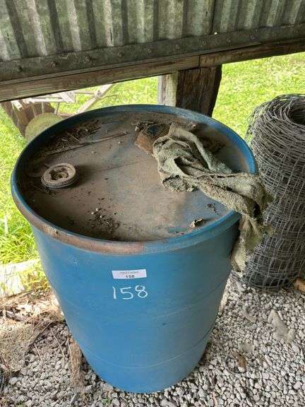 Blue Plastic 55 Gallon Drum