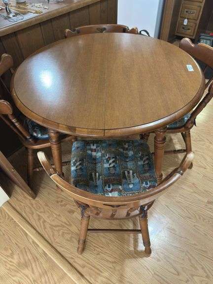 Wood Dining Table with Four Chairs