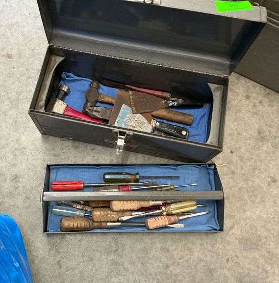 Assorted Hand Tools & Metal Toolbox Lot image