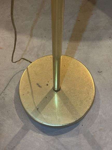 Brass Floor Lamp with Pleated Shade