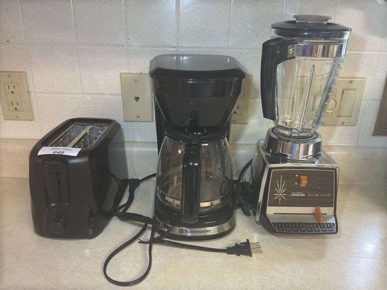 Toaster, Coffee Maker, and Sunbeam Custom Deluxe Blender image