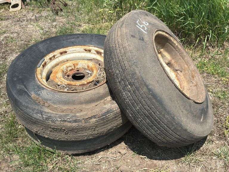 Set of Three Farm Implement Tires and Wheels image