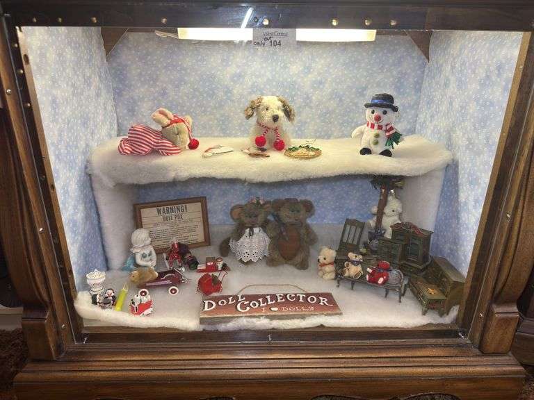 Dolls, Stuffed Animals and Miniatures-Contents ONLY Display Case NOT INCLUDED image