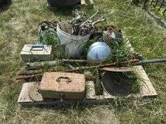 Pallet of Mixed Metal Parts and Tools