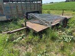 Metal Flatbed Trailer with Fencing Material NO TITLE