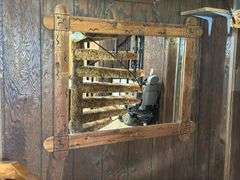 Rustic Hanging Wood Framed Mirror