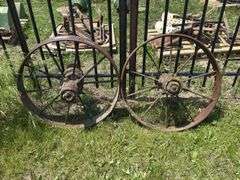 Set of Two Steel Farm Implement Wheels