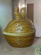 Ceramic Squirrel Salt and Pepper Shaker, Acorn/Squirrel Cookie Jar, Trinket Dish, Creamer and Plates