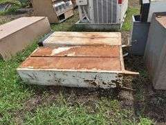 Assorted Metal Storage Boxes and Traffic Cones