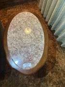 Small Wooden Table with Marble Top