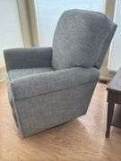 La-Z-Boy Blue Fabric Swivel Rocker Recliner Chair