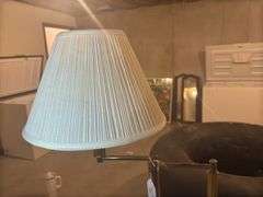 Brass Floor Lamp with Pleated Shade