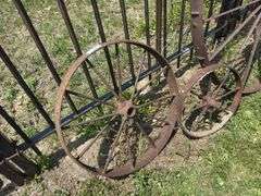 Set of Three Decorative Metal Wagon Wheels
