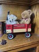 Collectible Doll, Radio Flyer Wagon with Teddy Bears, and Decorative Drums