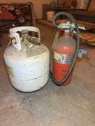 Propane Tank and Fire Extinguisher