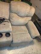 Two-Seat Upholstered Reclining Loveseat with Console