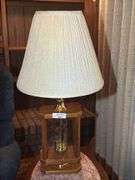 Accent Lamp with Lighted Wood and Glass Base