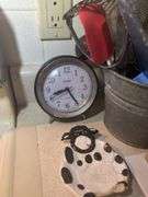 Assorted Kitchen Utensils, Salt & Pepper Shakers, Sharp Clock, and More