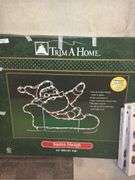 Trim A Home Santa Sleigh Decoration with Lighted Deer and Santa