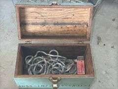 Frameless Standing Mirror with Grapes Box, Metal Basket, and Contents of a Green Box