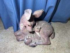 Variety of Home Decor Items: Table Clock, Coasters, Deer Statue, and More