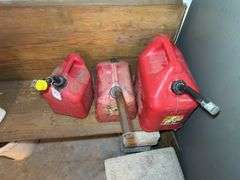 Lot of 3 Red Gasoline Cans
