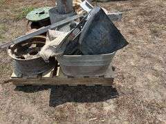 Mixed Lot of Metal Items - Wheels, Tubing, Spool, and More