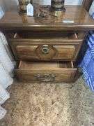 Wooden Nightstand with Two Drawers