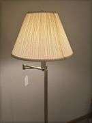 Brass Floor Lamp with Pleated Shade