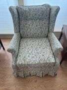 Ethan Allen Wingback Armchair - Floral Pattern