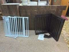 Arf Pets Freestanding Dog Gate with Walkthrough Door and White  Baby Gate