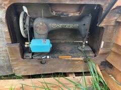 Singer Sewing Machine with Cabinet and Treadle Base