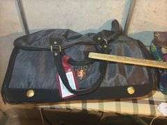 Adolfo Duxbury & Samsonite Luggage with Curtain Rods, and ironing board