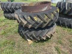 Pair of Large Tractor Tires with Rims