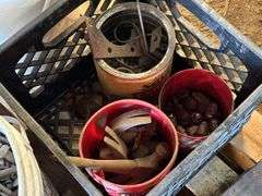 Assorted Hardware, PVC Pipes, and Tools