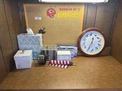 Wall Clock, Corkboard, CD's, and More