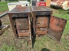 Pair of Atlanta Stove Works Model 240 Homesteader Wood Circulators
