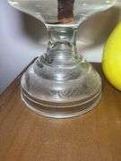 Clear Glass Oil Lamp and Yellow Glass Vase