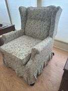 Ethan Allen Wingback Armchair - Floral Pattern