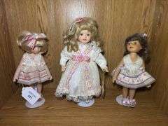 Set of 3 Porcelain Dolls