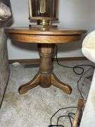 Round Wooden Lamp Table