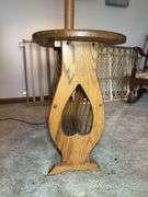 Oak Table with Lamp